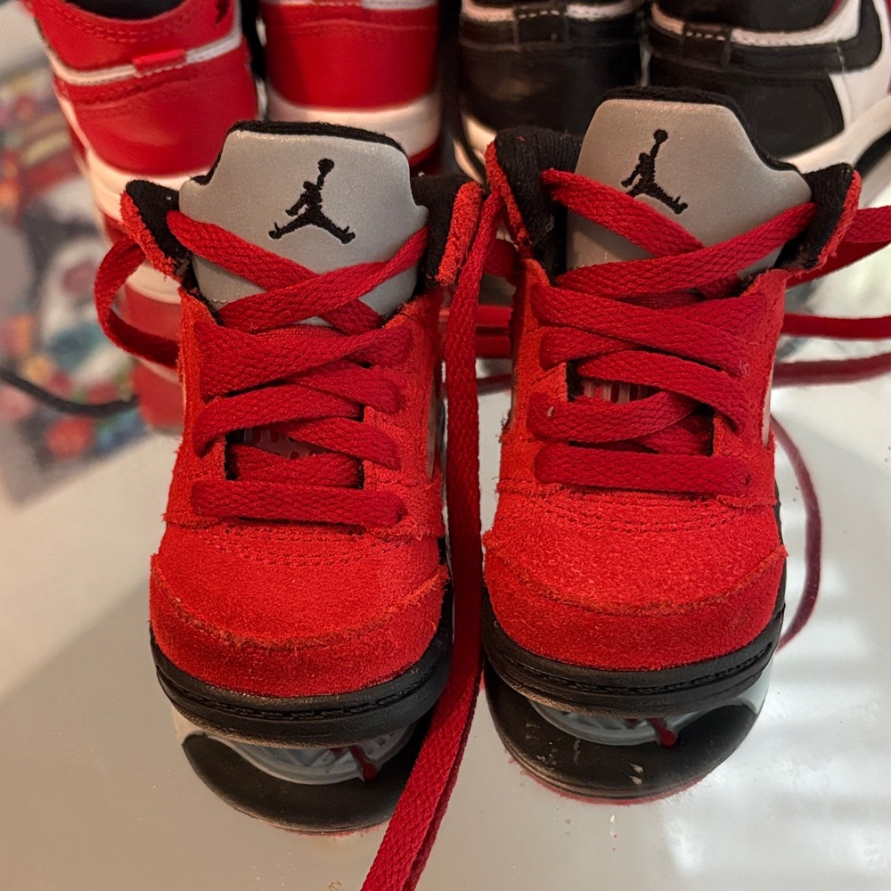 Jordan Kids Red and Black Sneakers